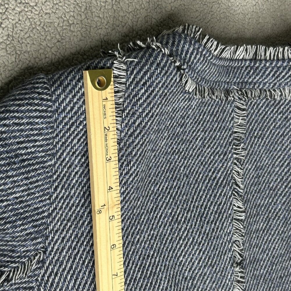 Chico's Blue Tweed Fringe Jacket - Picture 15 of 16